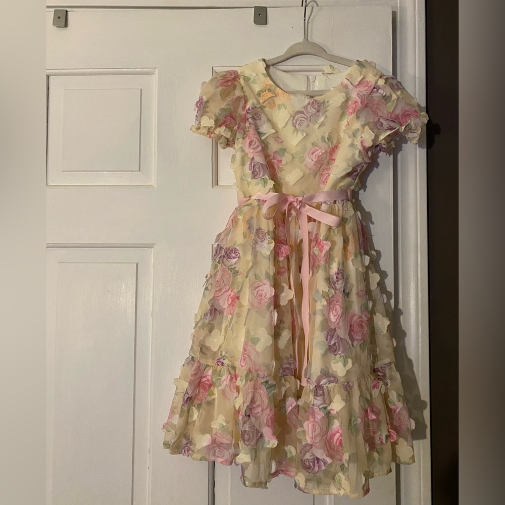 Girls 6X Rare Editions Floral Dress